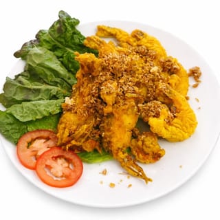 Crispy Soft Shell Crab & Shrimp with Garlic Rice